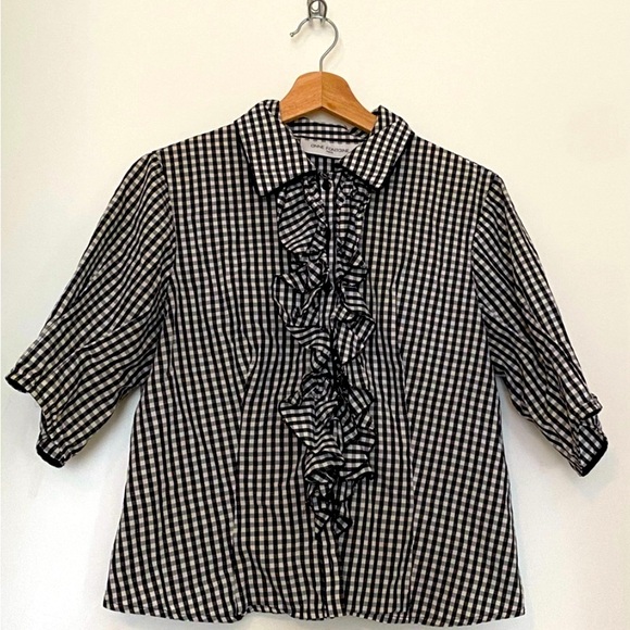 Beautiful Anne Fontaine Gingham Blouse. Size 6 - Picture 1 of 4